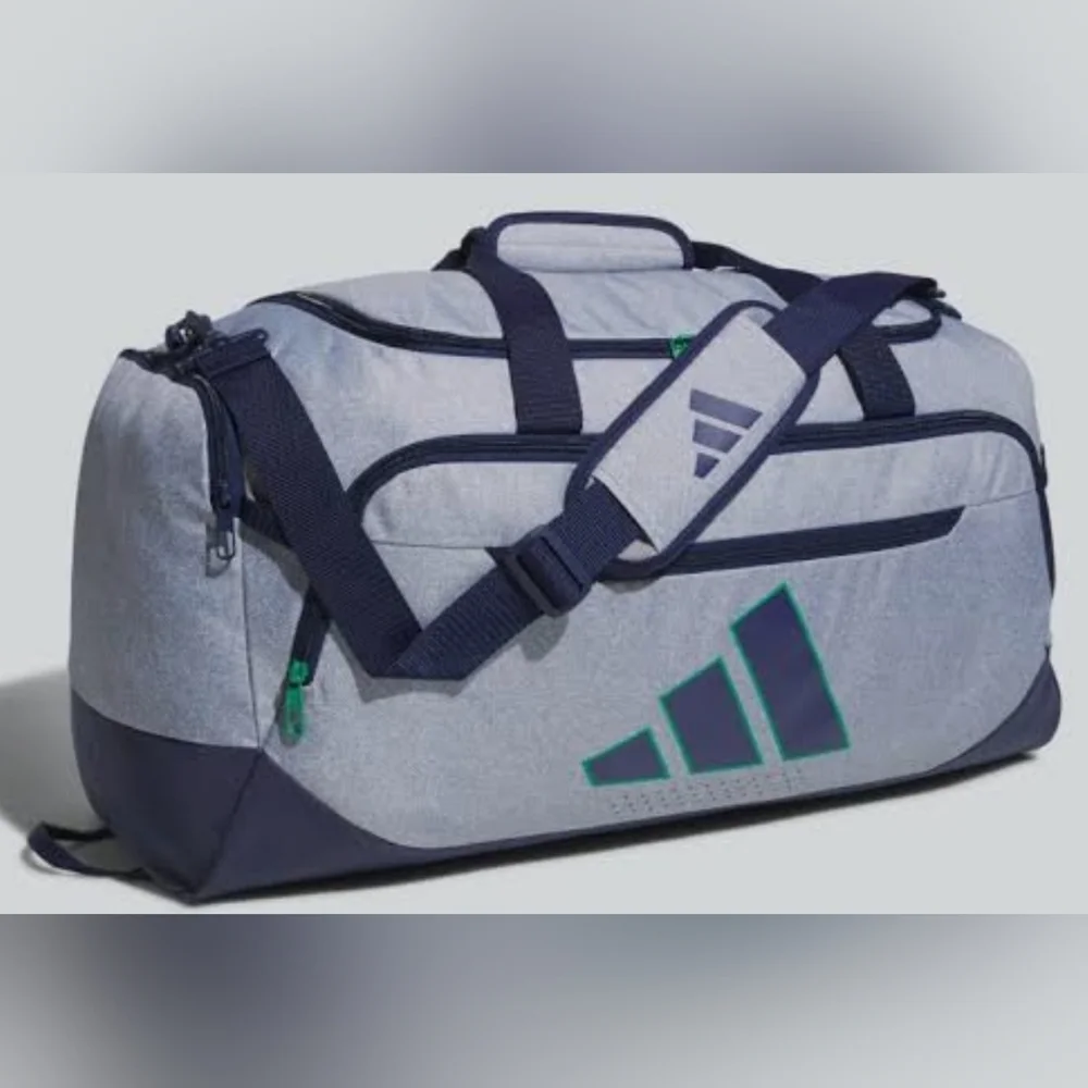 Adidas Gray and Blue Men's Duffel Bag